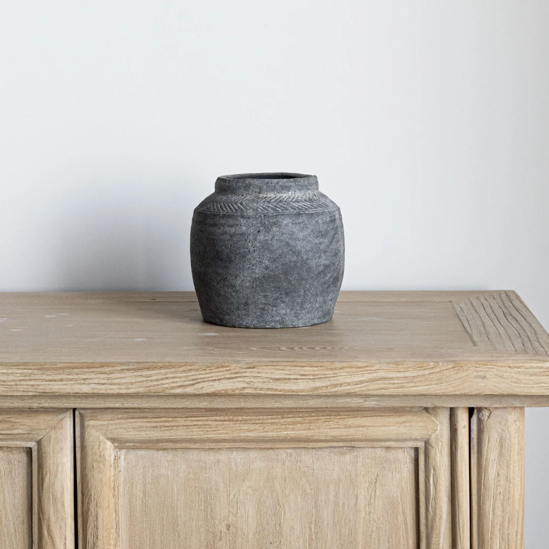 Charcoal Chevron Vase