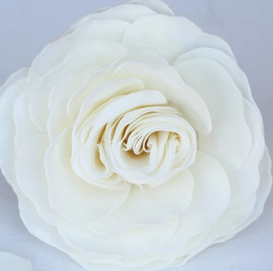 White Garden Rose Soap Flower