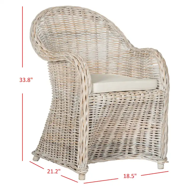 SAFAVIEH Sinja Yellow Rattan Club Chair - 24 x 26 x 35 - 24Wx26Dx35H