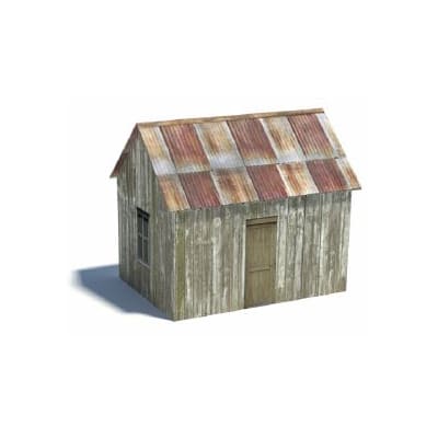 Mining Town Workers Cabin (rusty roof)