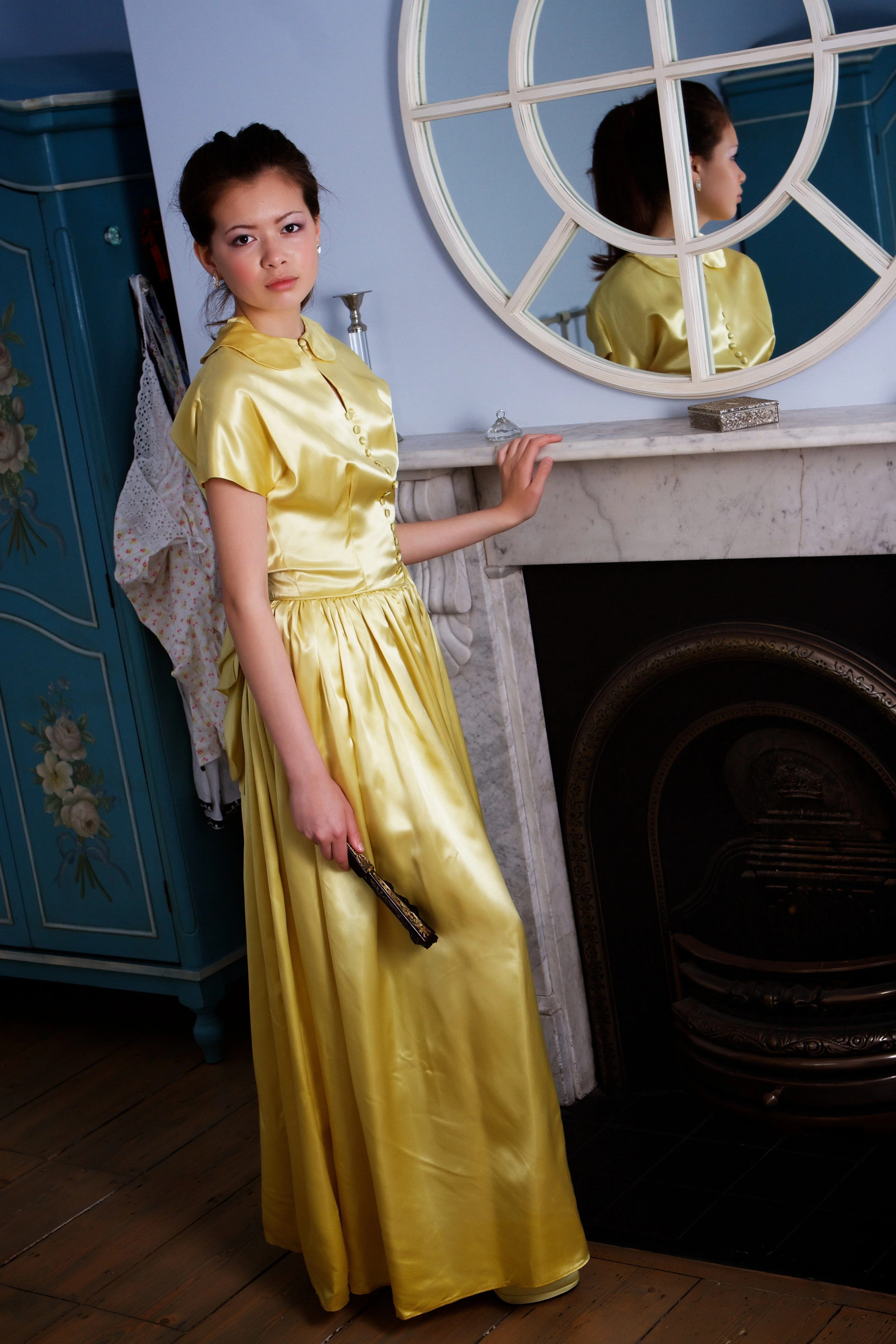 1940s Party by Emma Domb Chartreuse Evening Gown