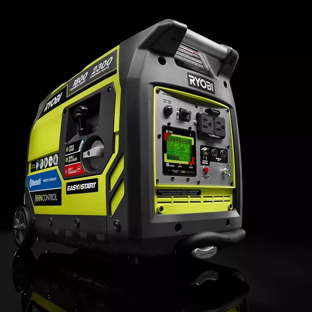 Ryobi 2,300-Watt Bluetooth Inverter Generator, Super Quiet, Portable, Gas-Powered, CARB Compliant