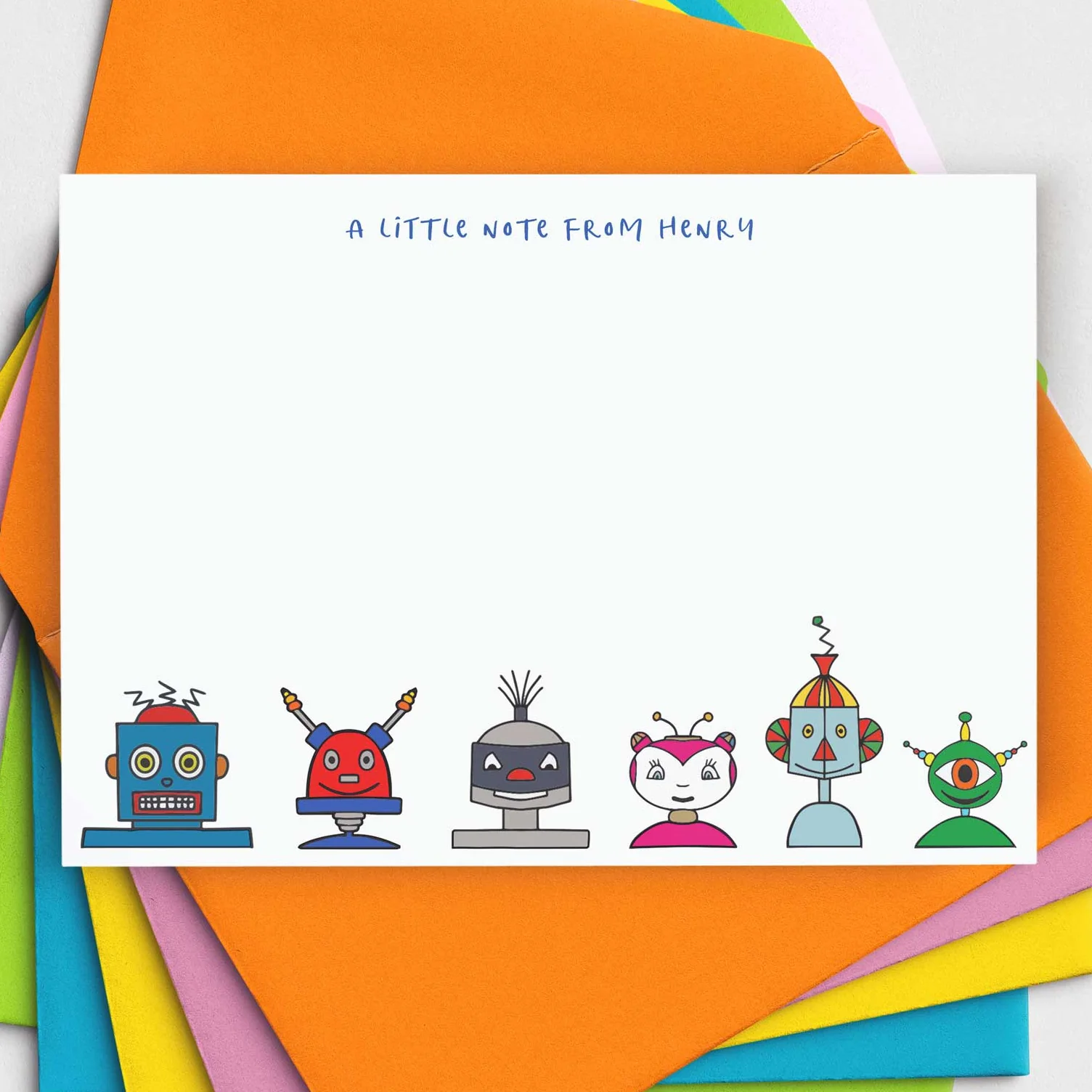 Robots Note Cards for Children