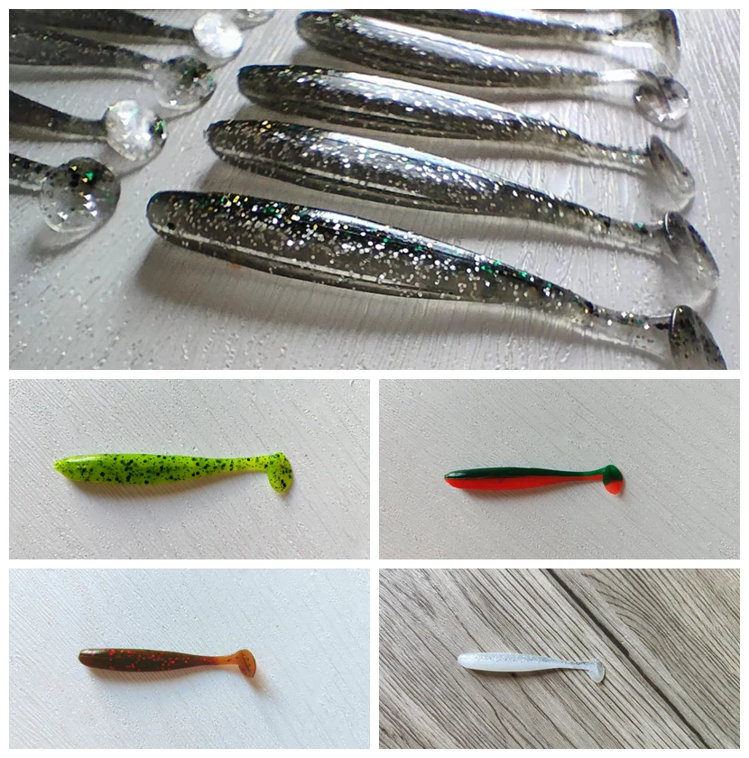 18pcs (3pks) Soft Plastic Paddle Tail Shad 75mm On 5 Colour Scented Fishing Tackle