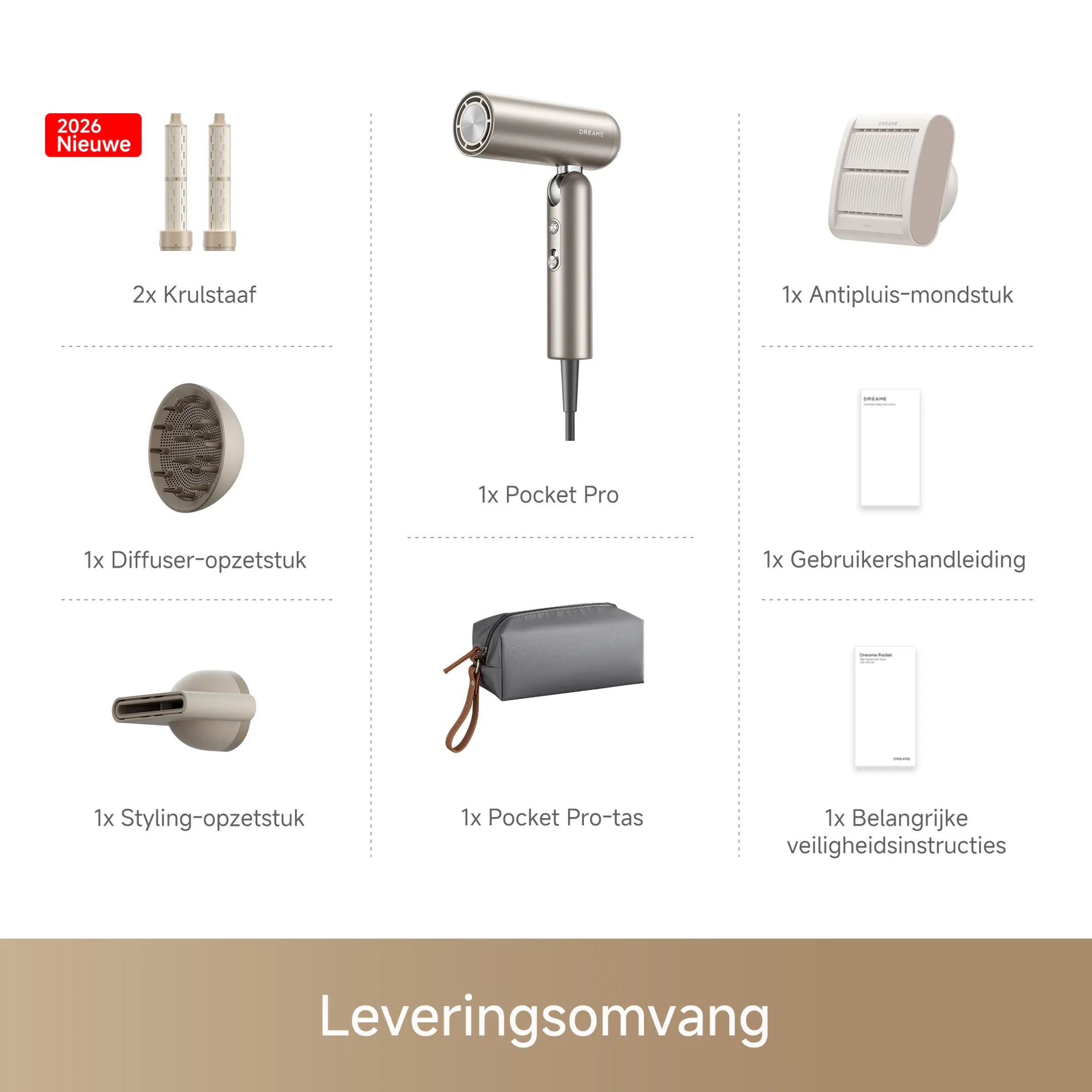 Dreame Haardroger Pocket Pro Gold