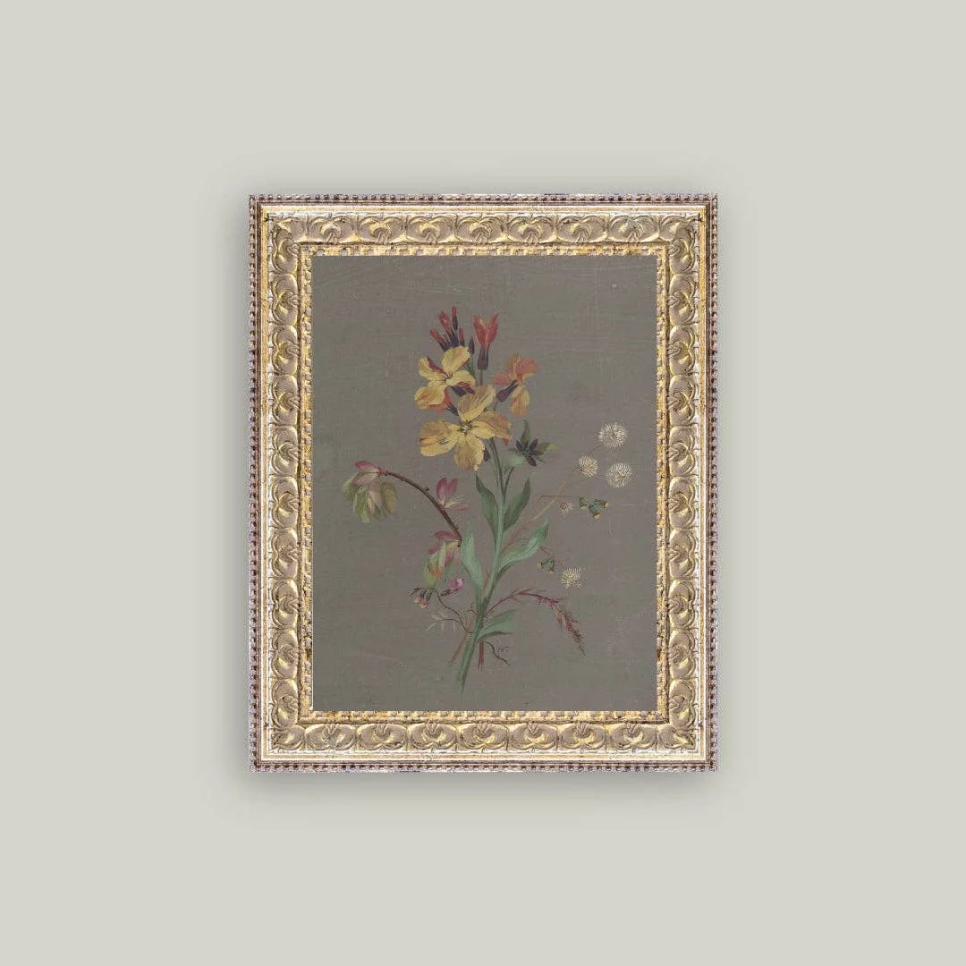 French Wildflowers Framed Antique Inspired Art
