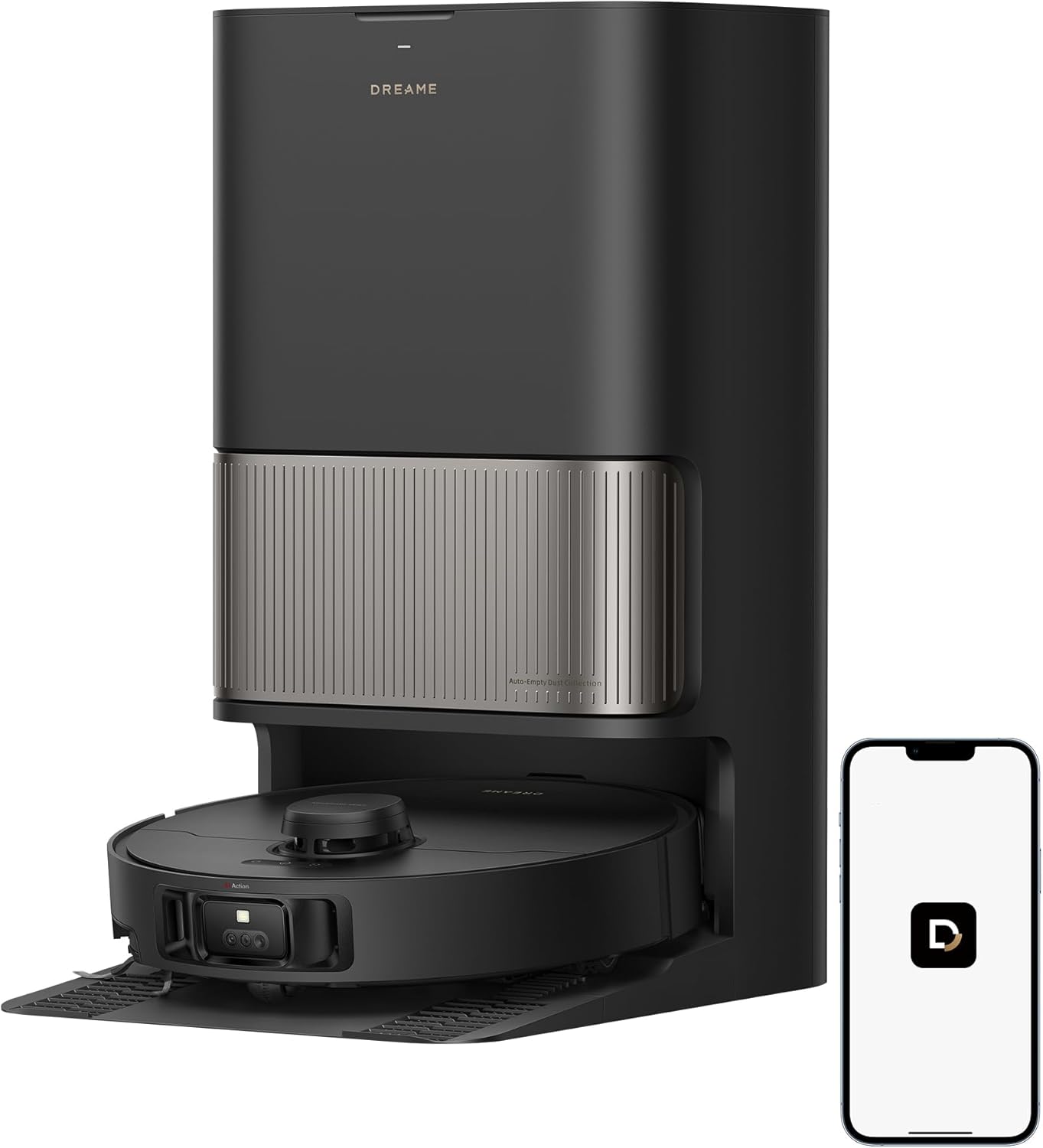 DREAME L40s Pro Ultra Robot Aspirateur, 19 000 Pa, Brosse Double HyperStream, Franchit 4 cm, Brosse latérale extensible et relevable, Nettoyage à la serpillière à l