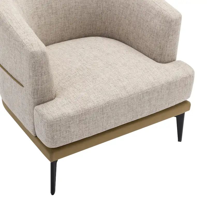 Modern Two-tone Barrel Fabric Chair