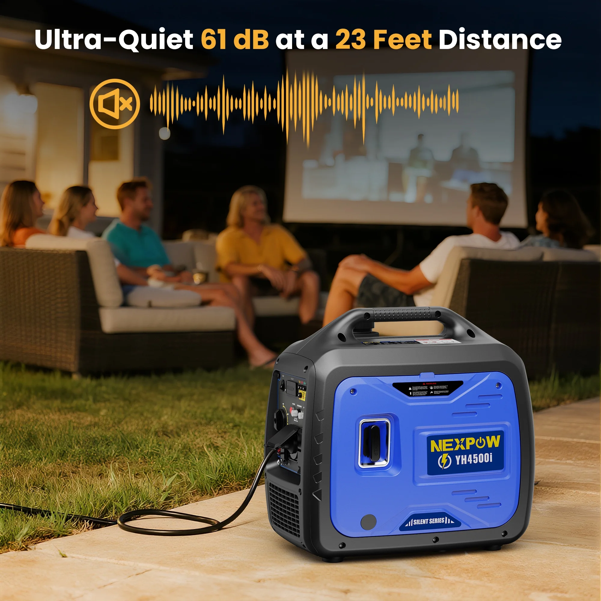 NEXPOW 2250W Portable Inverter Generator, Gasoline Power Quiet Lightweight for Backup Home & Camping, Eco-Mode Feature, Parallel Capability, EPA Compliant