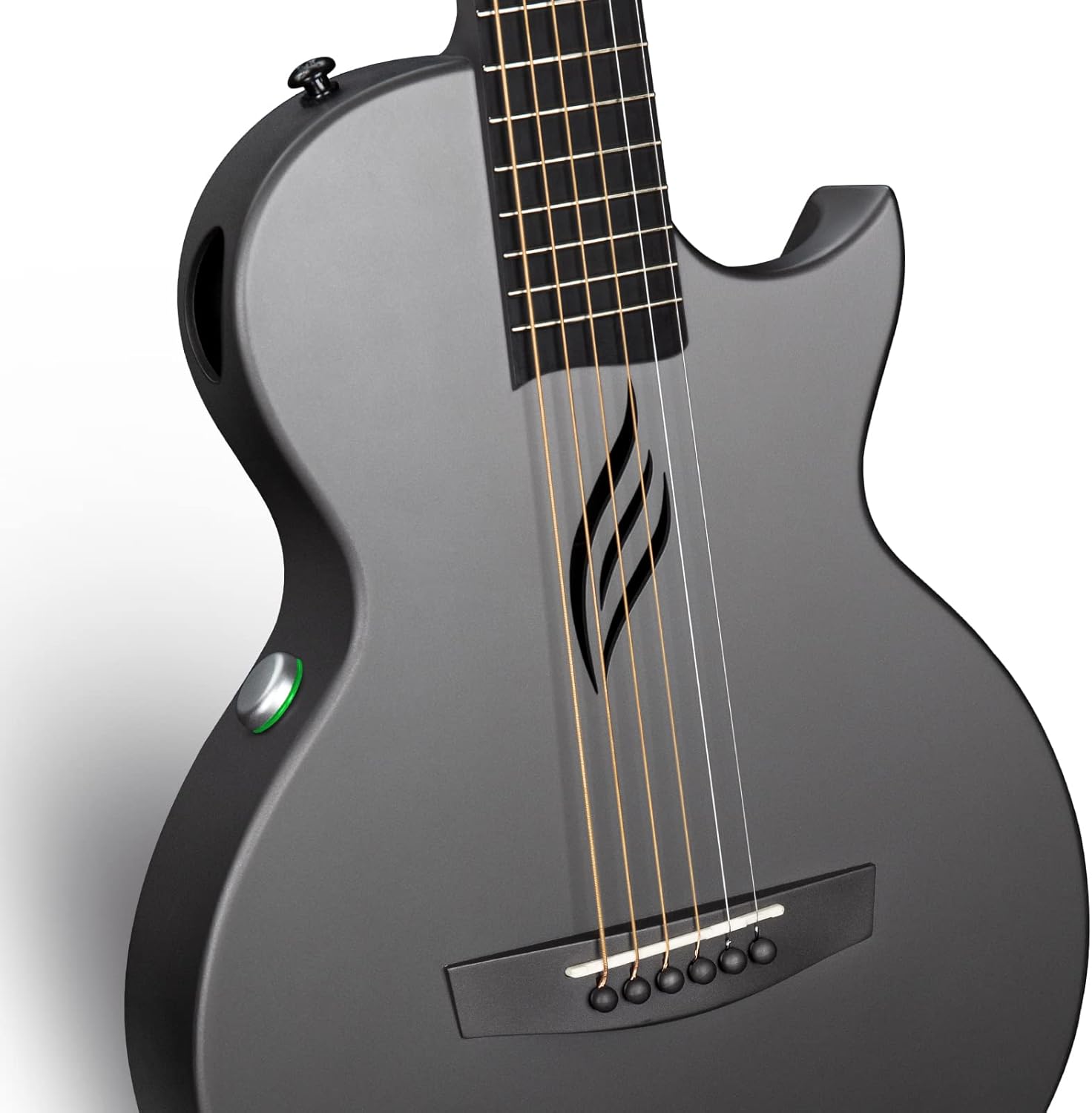 Enya 35-Zoll Anfänger Gitarre Set - Kohlefaser Schwarz Nova Go SP1 Akustik Gitarre Cutaway Carbon Fiber Acoustic Guitar für Kinder Erwachsene