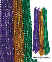 Mardi Gras Beads Gold 7mm 12 PACK 6557