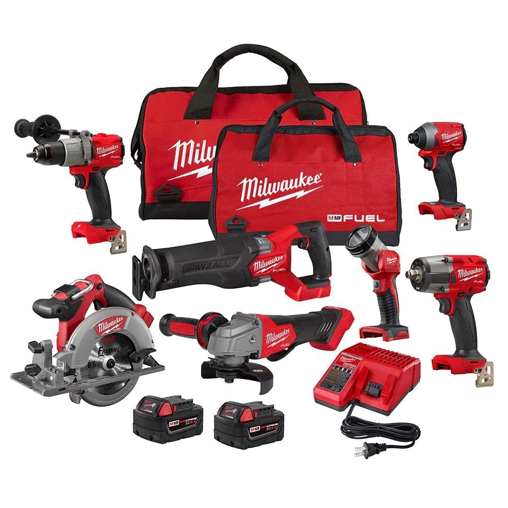 2025 18V M18 FUEL Lithium-Ion Brushless Cordless 7-Tool Combo Kit 5.0 Ah