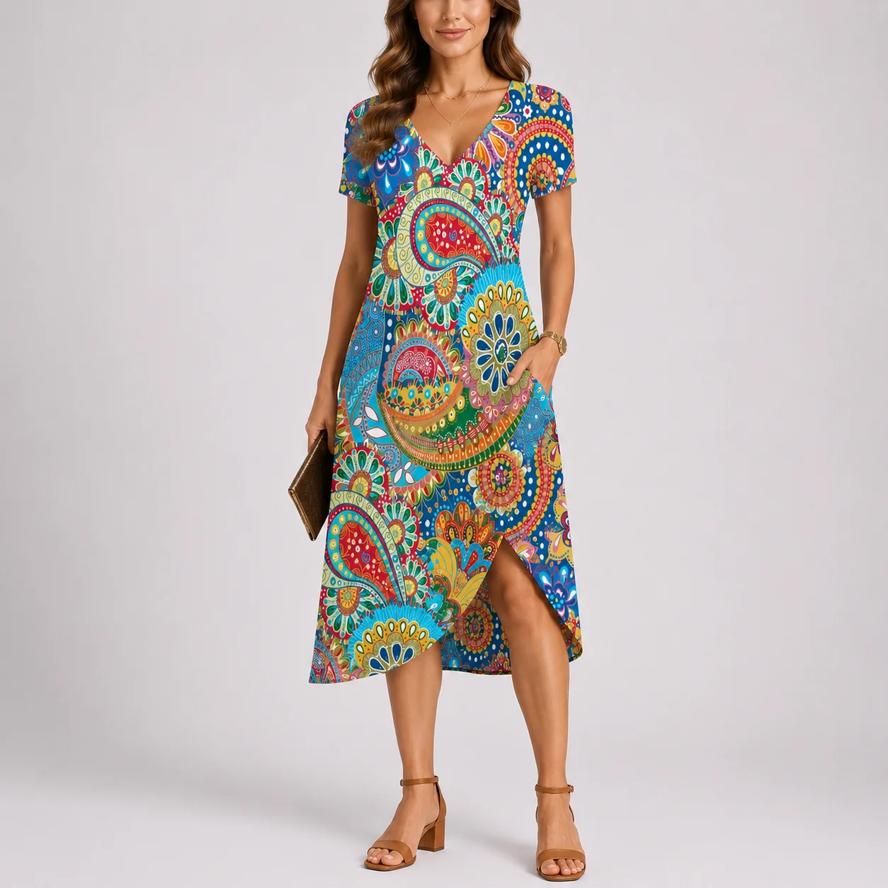 Women��s Maxi Dress V-Neck Casual Summer Style