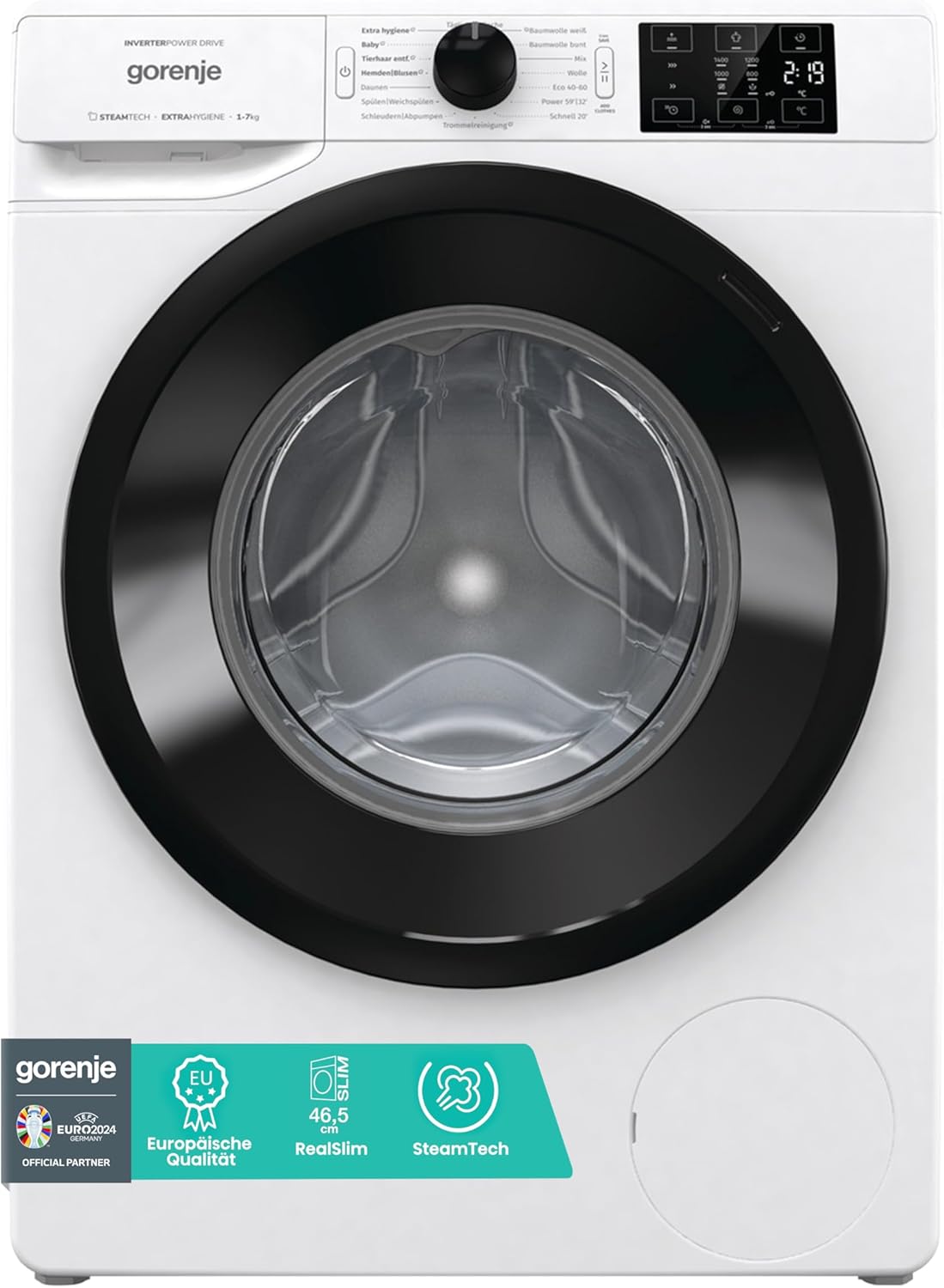 Gorenje WAM 74 SAP Waschmaschine mit Dampffunktion / 7 kg / 1400 U / 16 Programme/AquaStop/Inverter PowerDrive Motor/Edelstahltrommel/Kindersicherung/EEK A/wei
