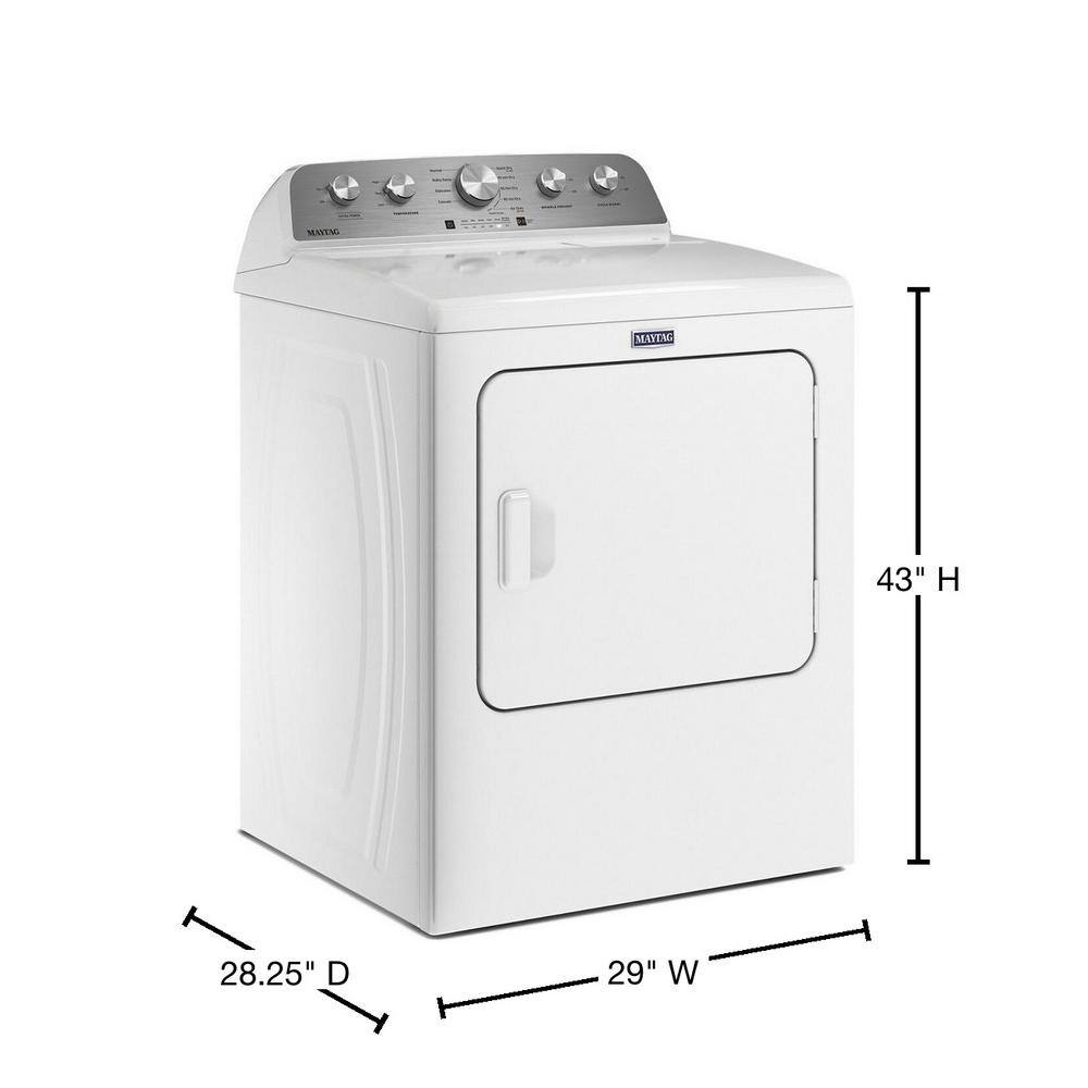 Uscător de rufe cu gaz Maytag, 7,0 picioare cubice, cu ventilație, alb MGD4500MW