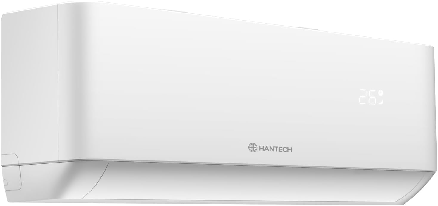 Split Klimaanlage 12000 BTU (bis 45m²) HANTECH H-PRO Heiz-&Kühlfunktion, Luftfilter, WIFI, Montagematerial weiß
