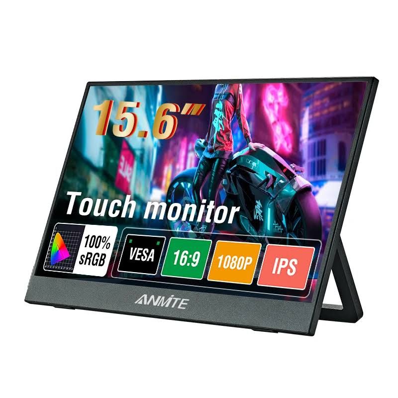 Anmite 15.6 pouces moniteur tactile Portable 1080P HDR 16:9 faible lumière bleue pour XBox PS4/5