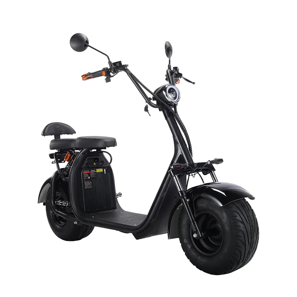 3000W 60V 12Ah elektromos robogó terepre, szénkefe nélküli motorral – retro stílus, kétszemélyes ülés, hidraulikus tárcsafékek