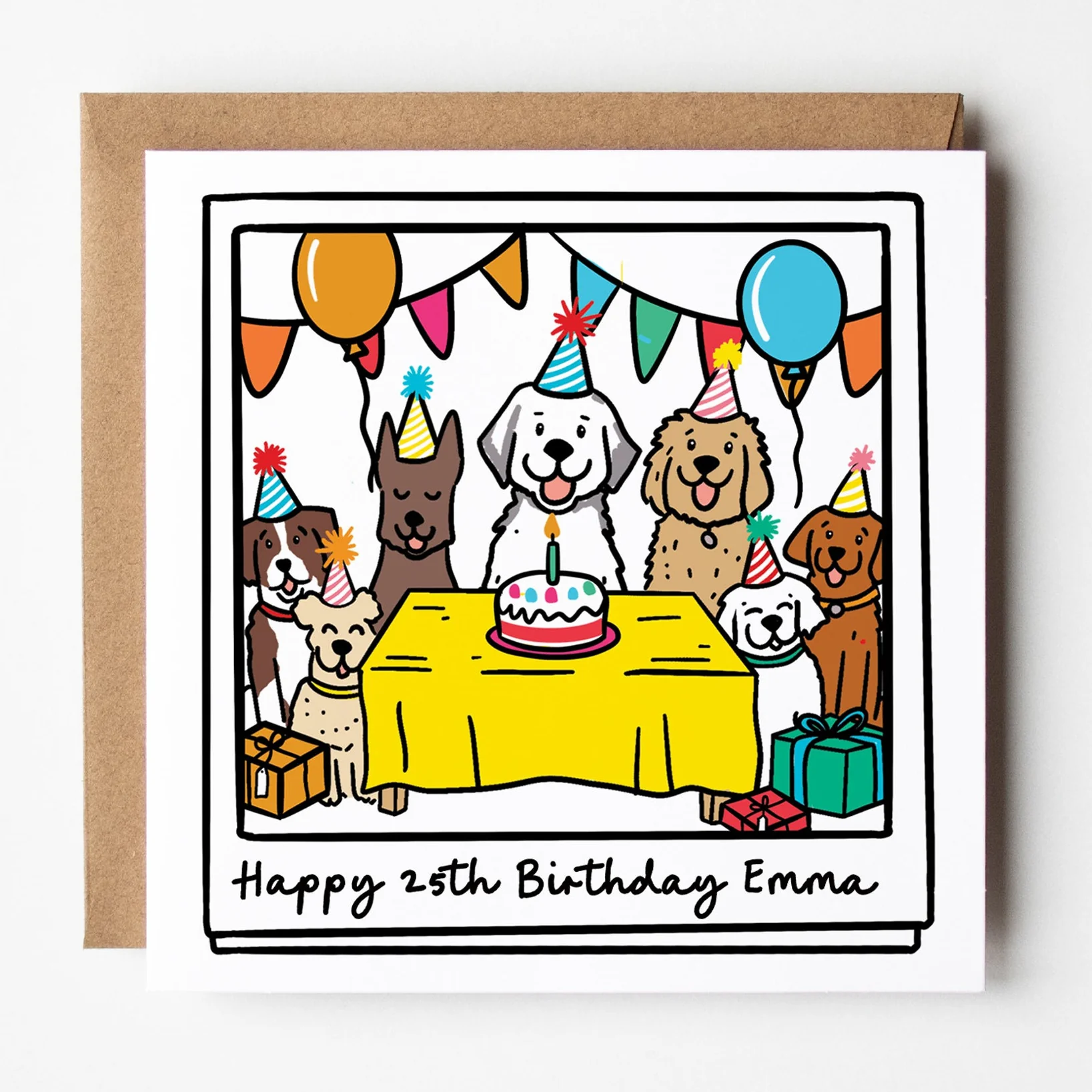 Personalised Dog Birthday Party Card