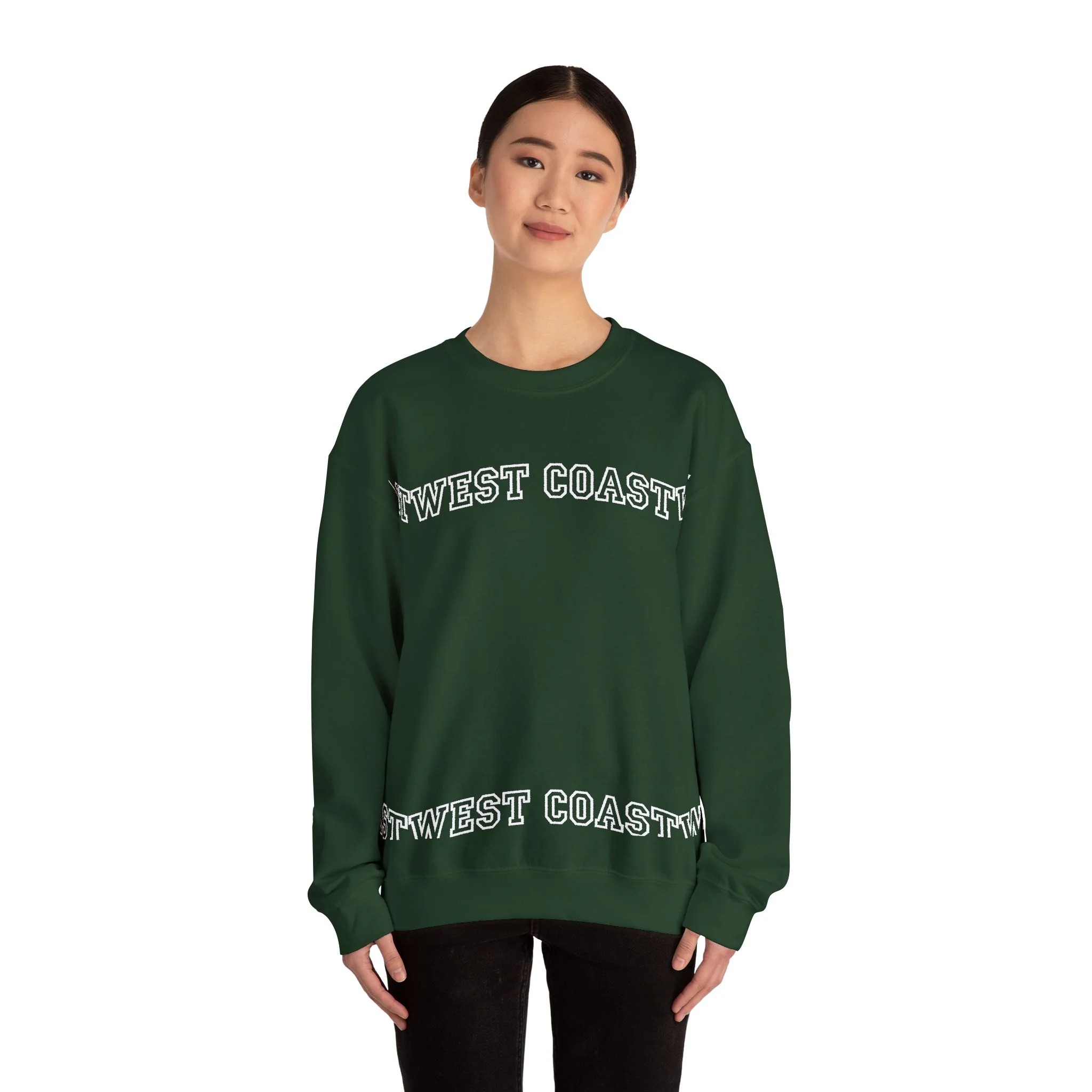 West Coast Crewneck Sweatshirt - Classic Arched Text Pullover