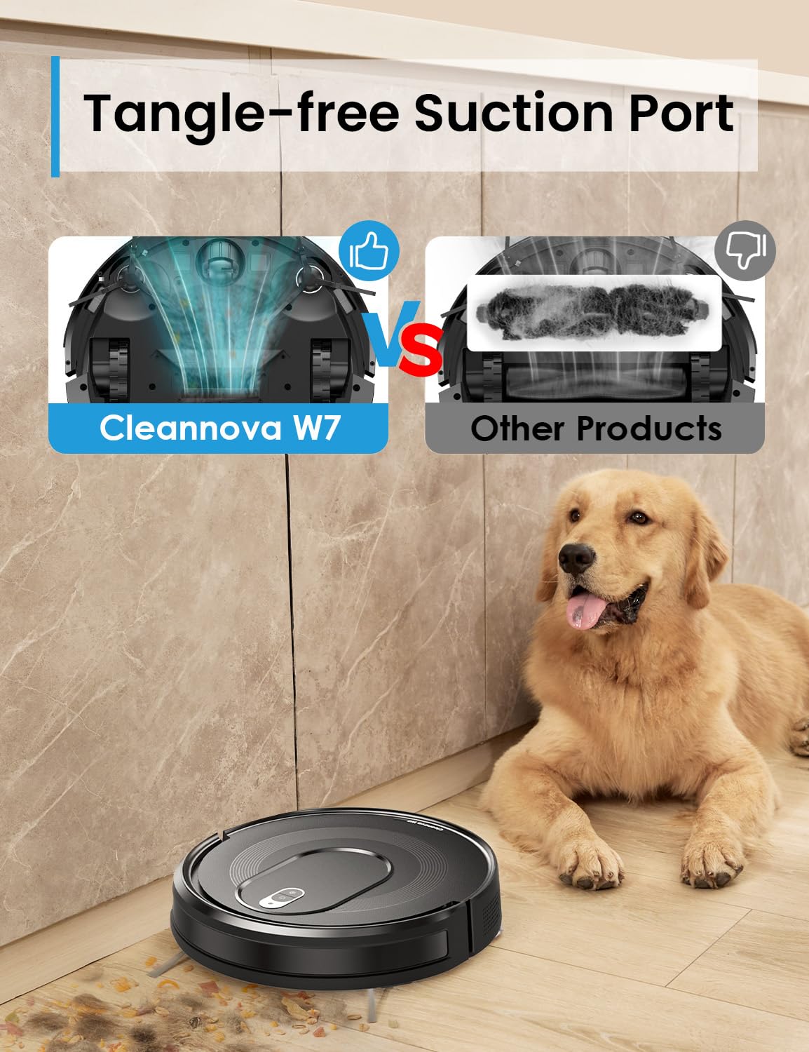 PSUK W7 Robot Vacuum and Mop Combo with Watertank
