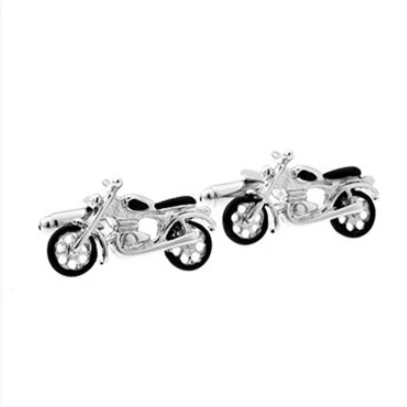 Silver and Black Motorbikes Cufflinks