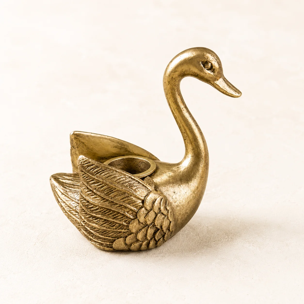Antique Inspired Swan Tapered Candle Holder