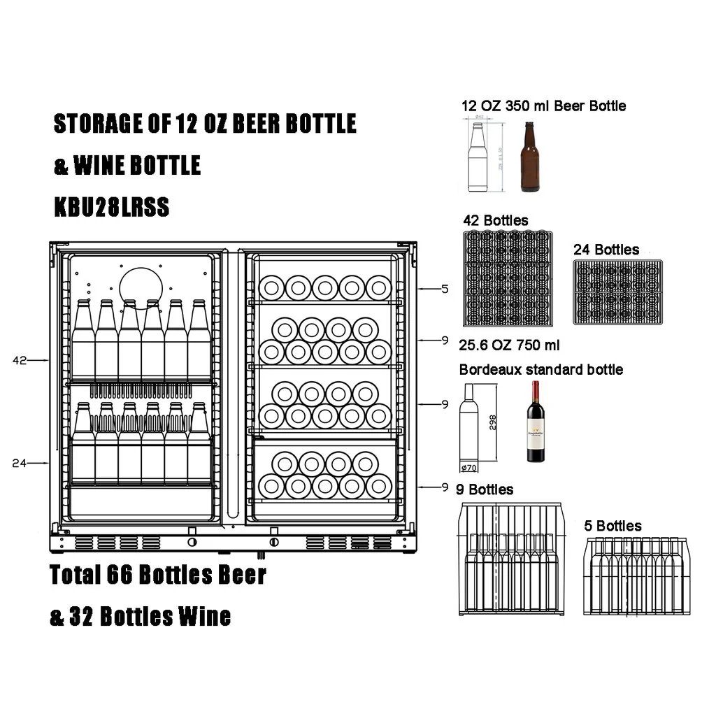 KBU28LRX Storage of Beer Bottle