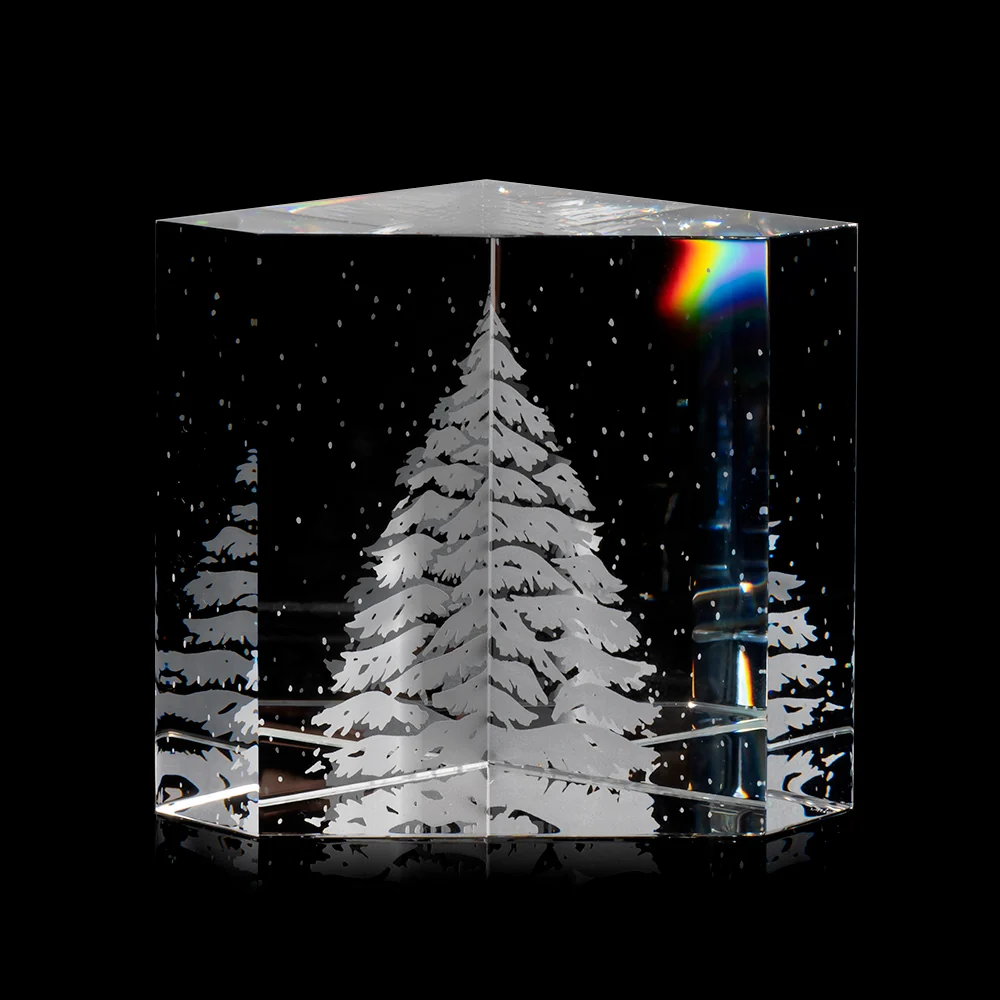 Snow Pine Glass Art