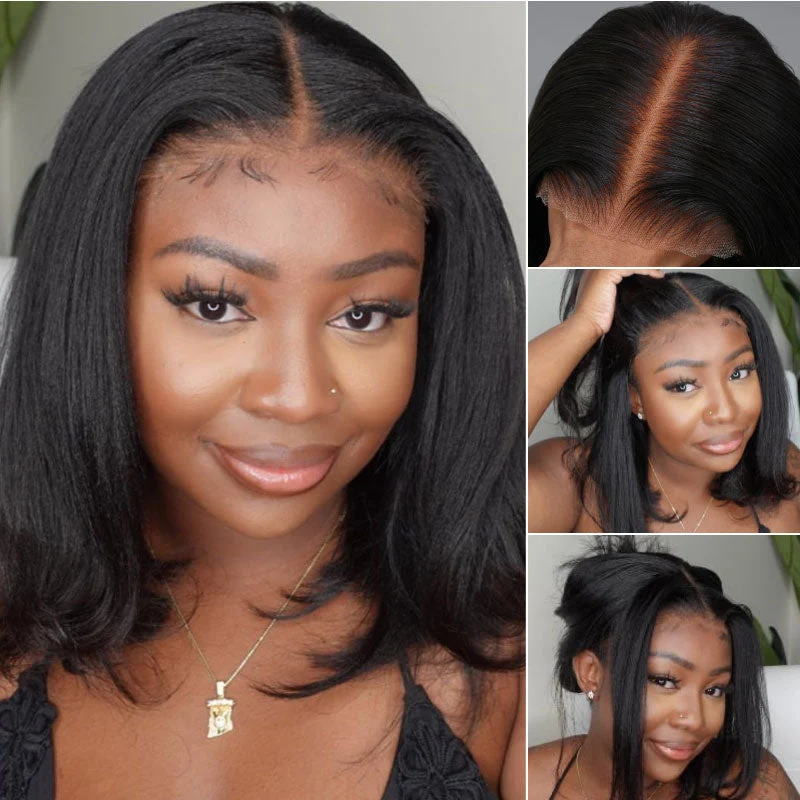 $120 OFF Wear & Go Bob Wig Pre Cut HD Lace Closure Glueless Human Hair Wigs Beginner Friendly