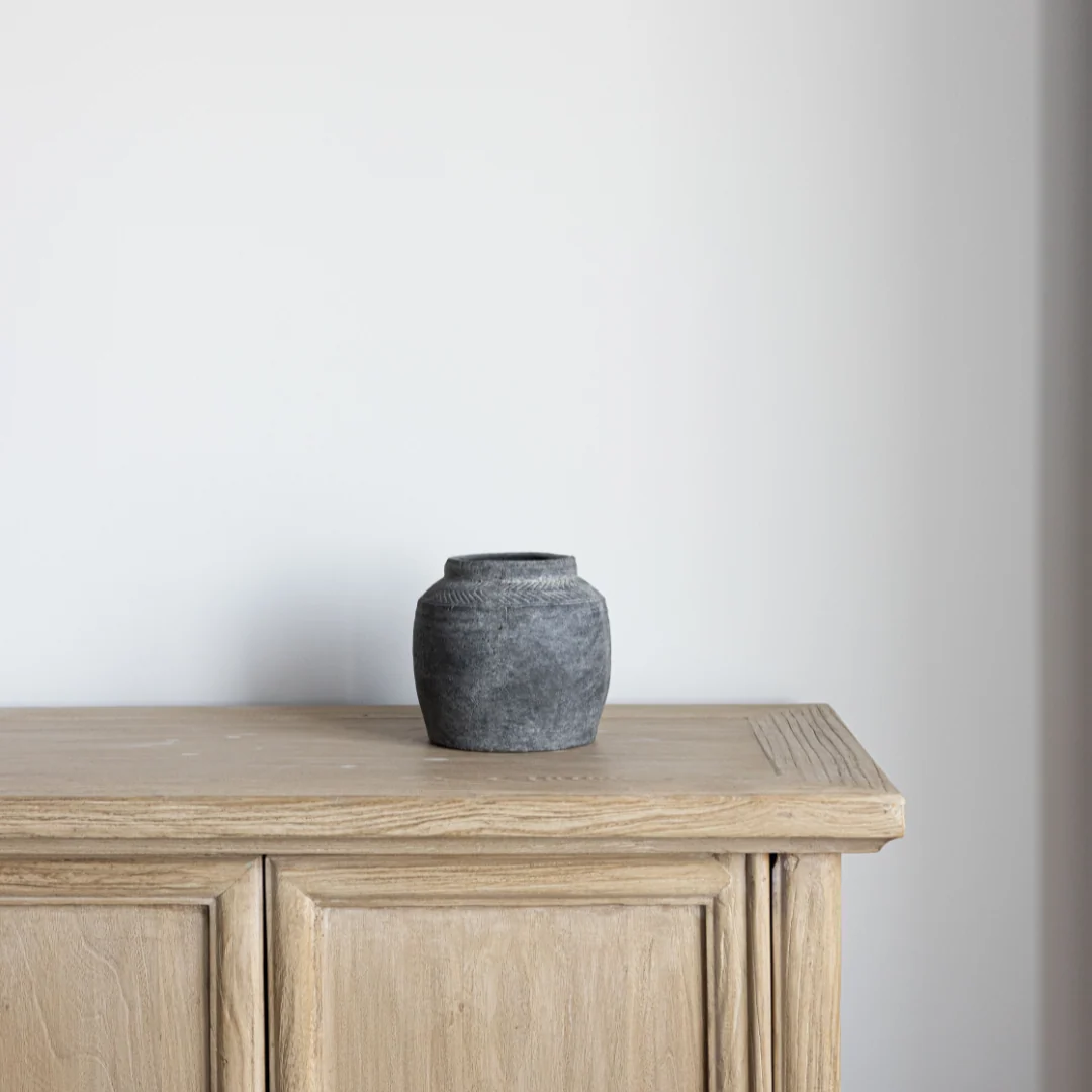 Charcoal Chevron Vase