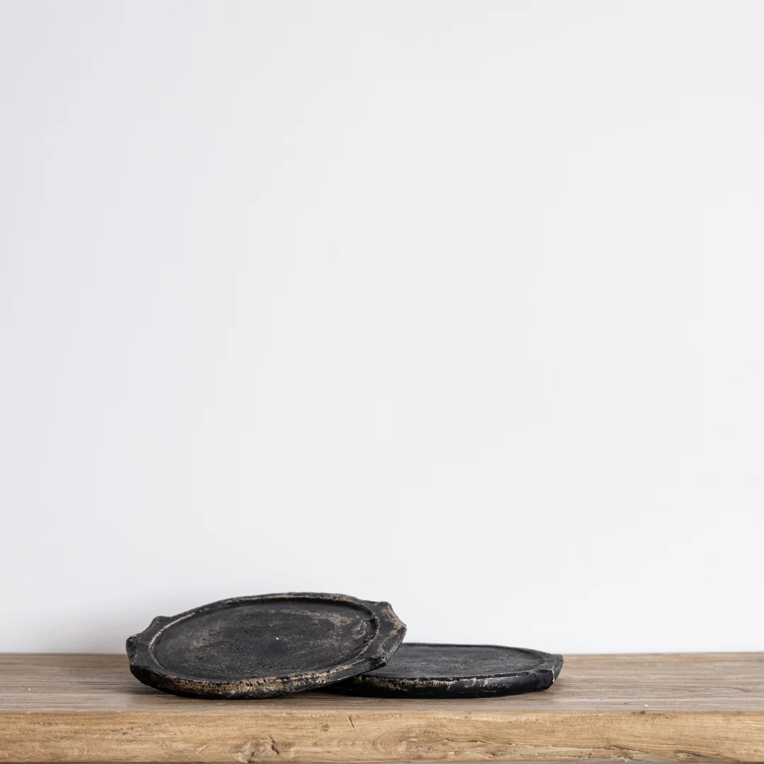 Black India Village Plate