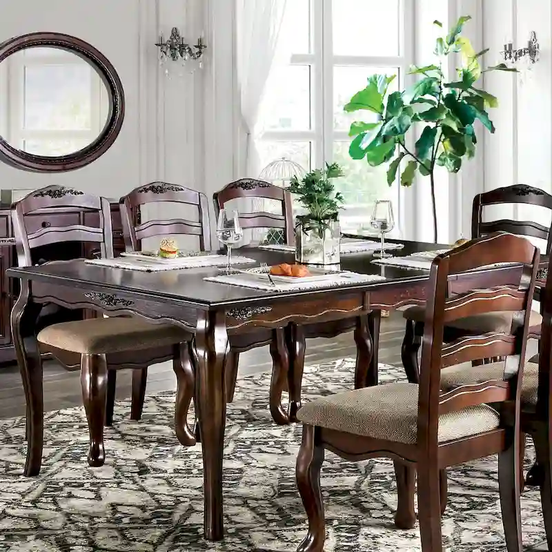 Traditional Dark Walnut Dining Table (60