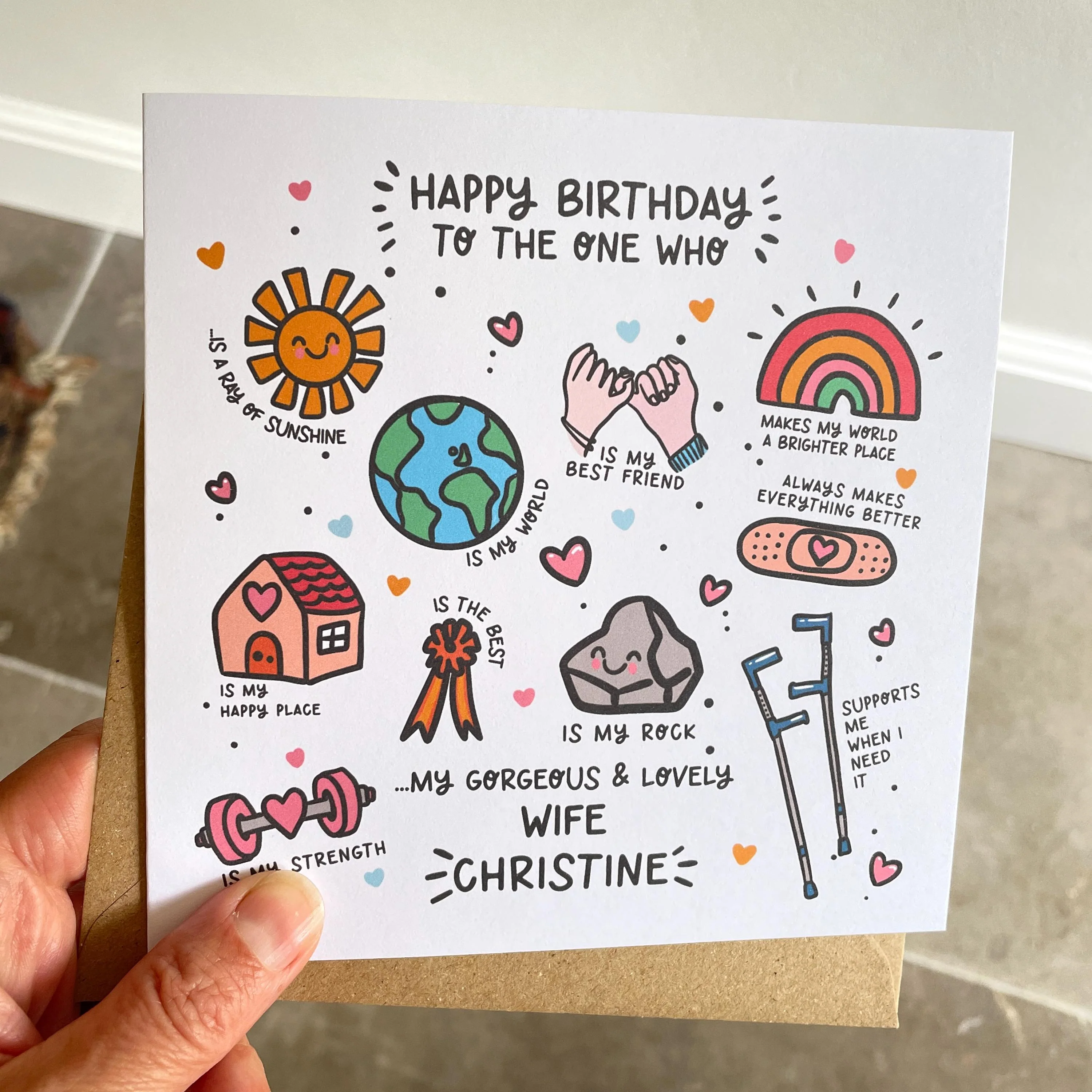 Wife Birthday Card a?�� Personalised Birthday Card For Wife a?�� Happy Birthday Wife a?�� Gorgeous Wife Card  a?��
