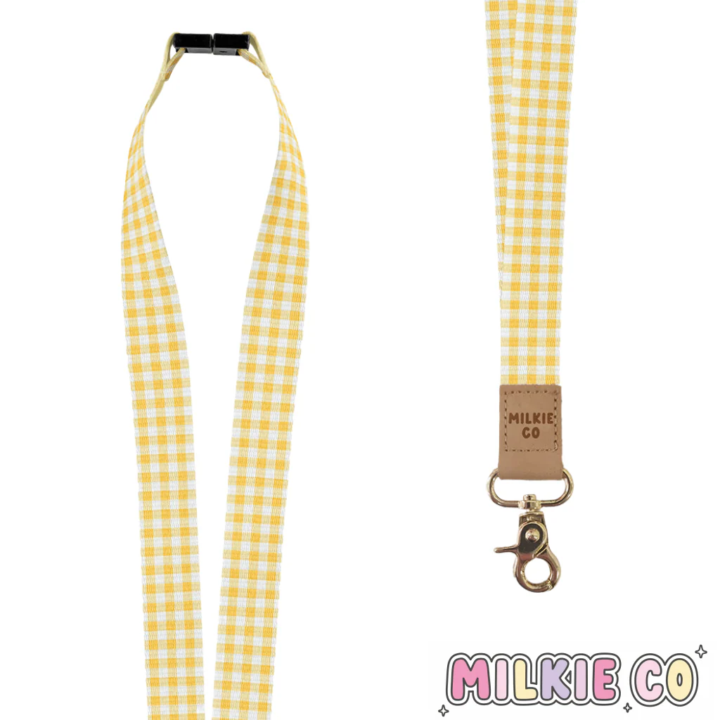 Sunshine Gingham Fabric Lanyard