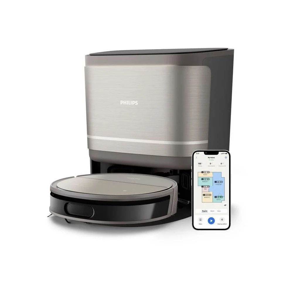 Aspirateur Robot Laveur -   - Xu9100/10 - 8000 Pa - 280 Min - 210 Ml - Métal / Noir Philips