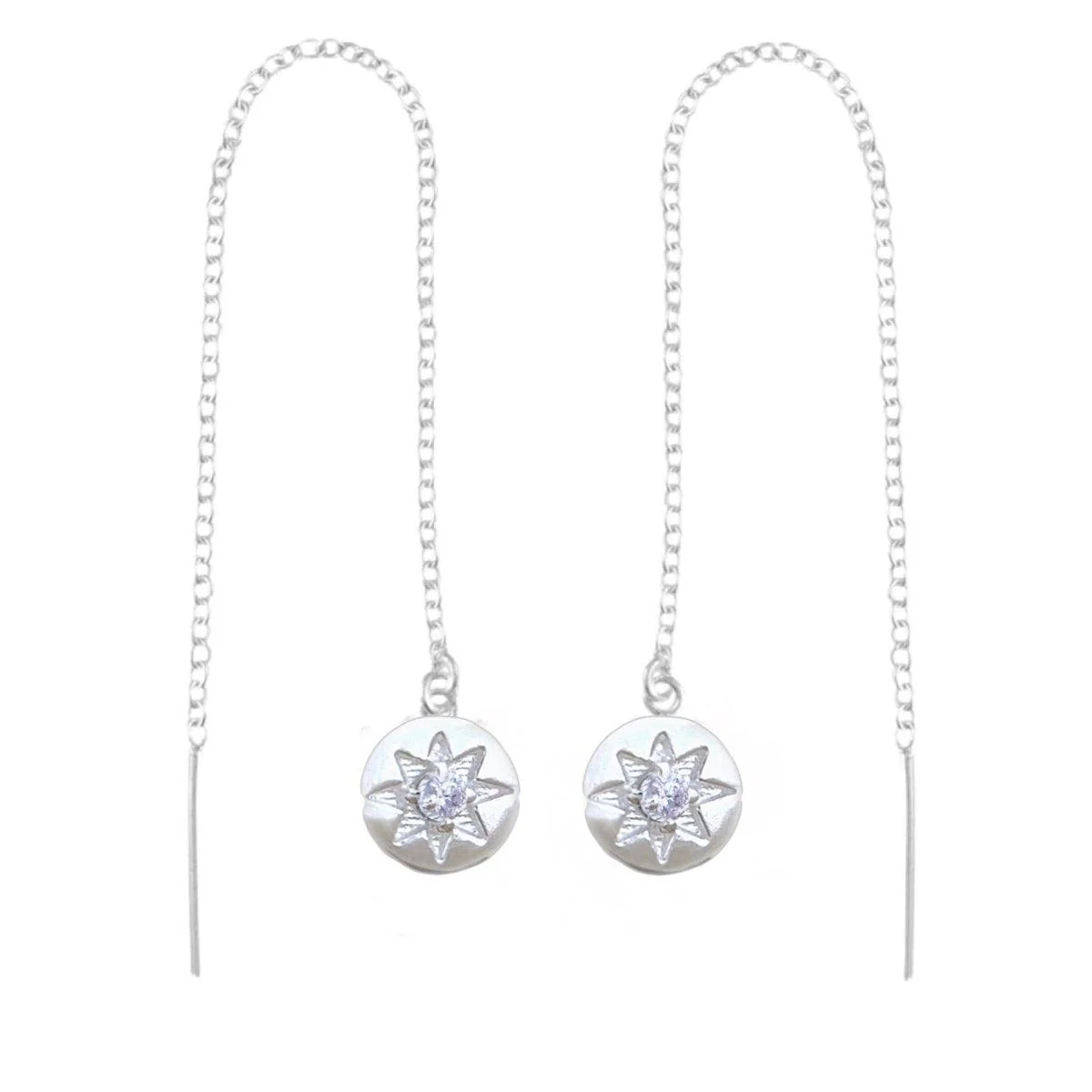 Laihas Prestige Shoot For The Stars Sterling Silver Threader Earrings- Genuine Topaz