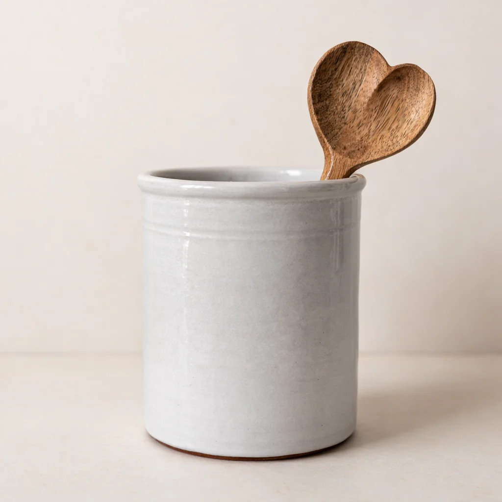 Ceramic Canister Utensil Holder