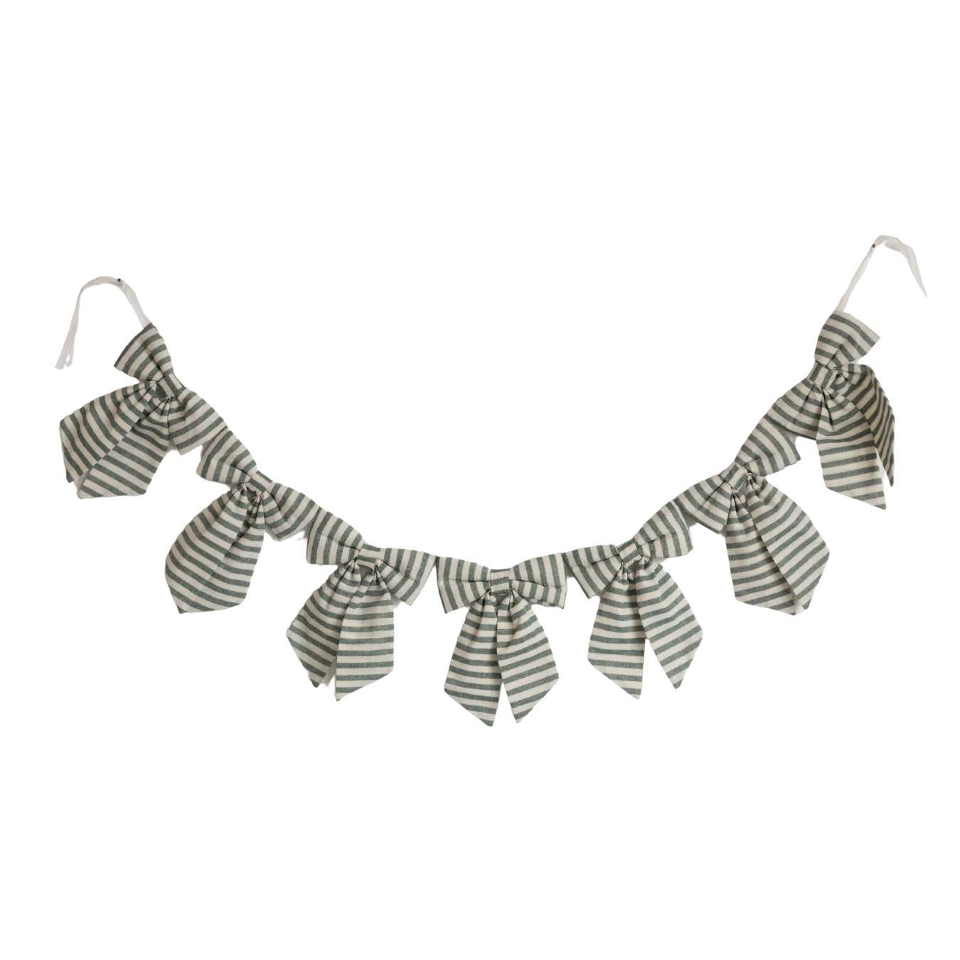 Striped Green & Gold Bow Garland