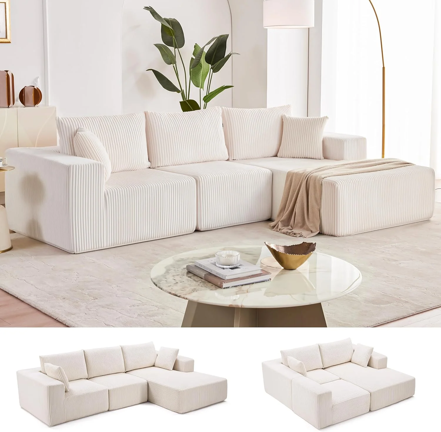 108 Modular Sectional Sofa Cloud Sectional Couch Modern Modular L-Shape Sofa Couch