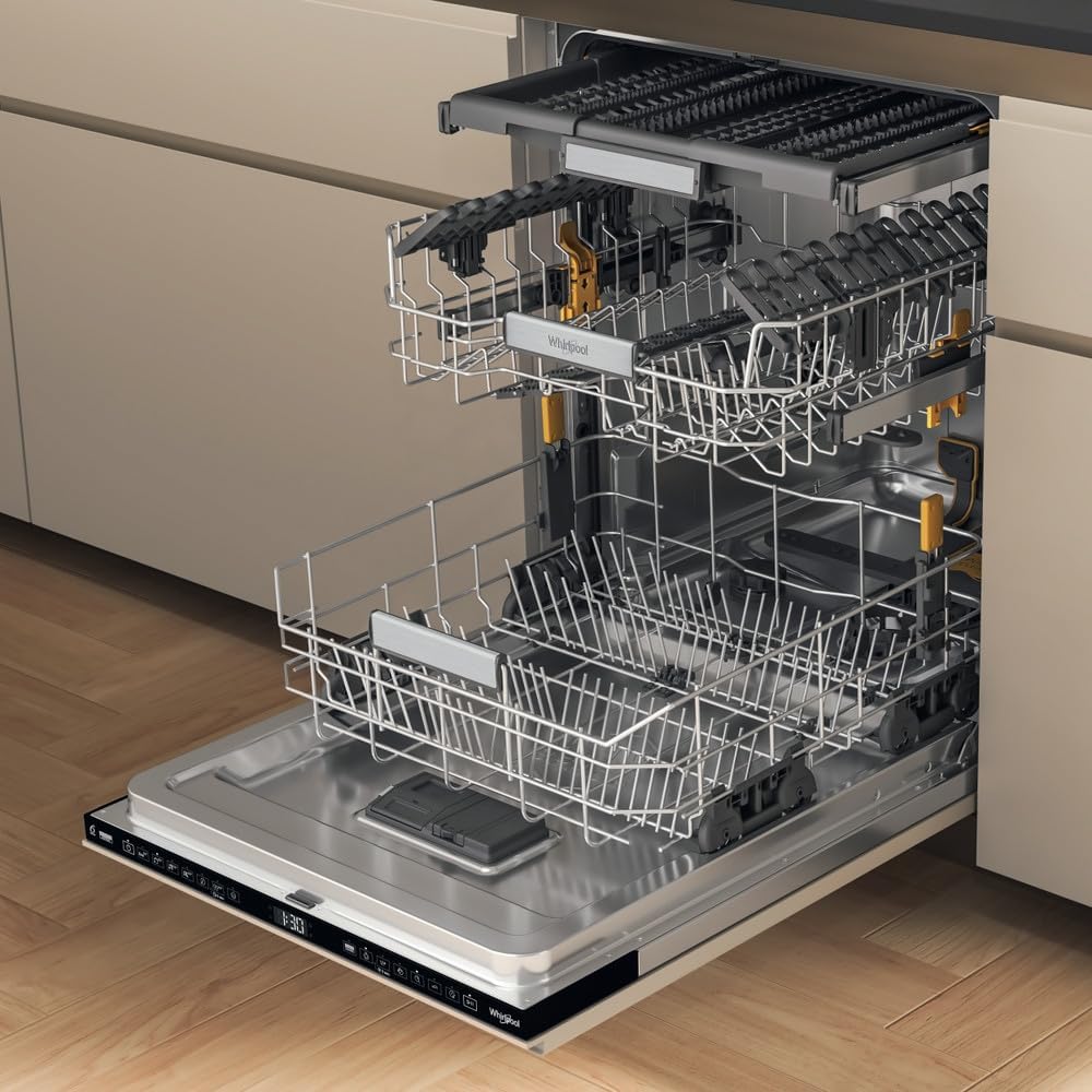 Whirlpool W7I HF60 TU - Lavastoviglie 60 cm, 15 coperti, scomparsa totale, Classe energetica A, Nero