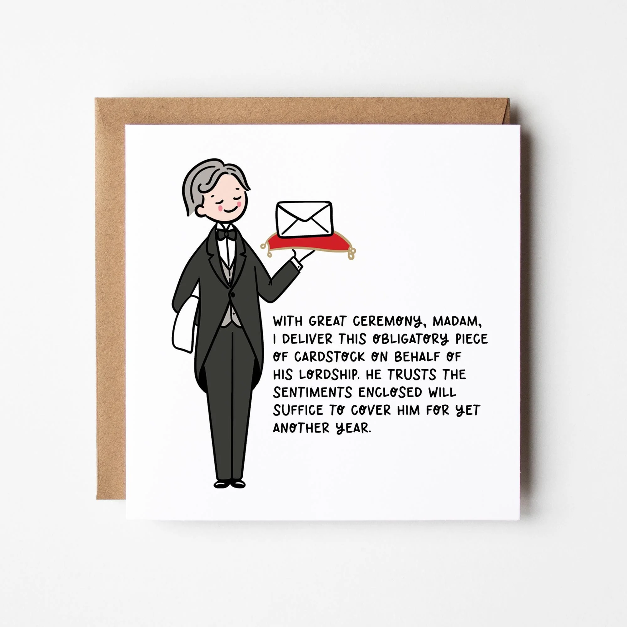 Funny Birthday Card For Wife: Butler Delivery, Kraft Envelope