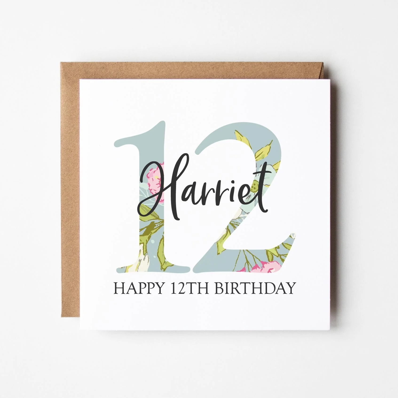 Personalised 11-19 Birthday Card a?�� Girl's Birthday Card a?�� 11th, 12th, 13th, 14th, 15th, 16th, 17th, 19th Birthday Card