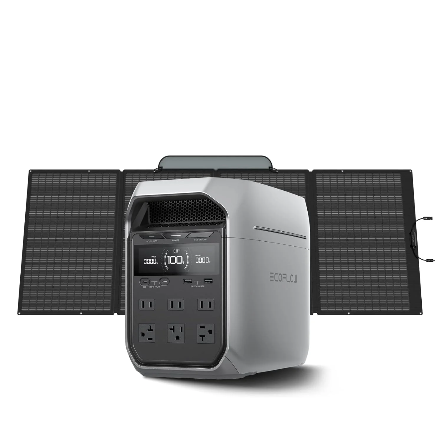 EF ECOFLOW Solar Generator DELTA 2 Plus 400 W-os napelemmel (2024-es új modell) 1000 W-os szoláris bemenet LFP (LiFePO4) akkumulátor Hordozható erőmű otthoni tartalék áramellátáshoz, kempingezéshez és lakóautókhoz