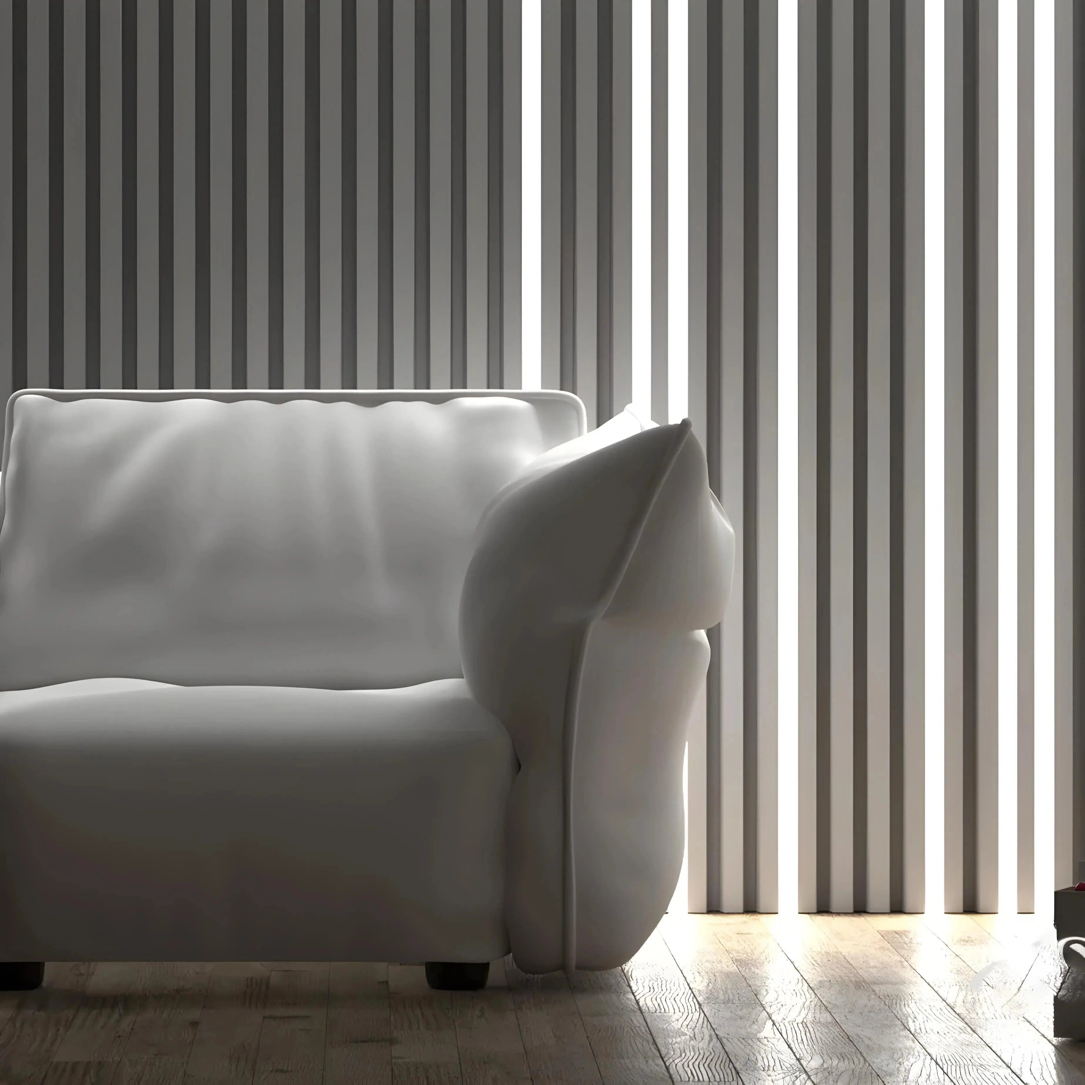 GYPSUM 3D WALL PANEL | GRID +LED 0015