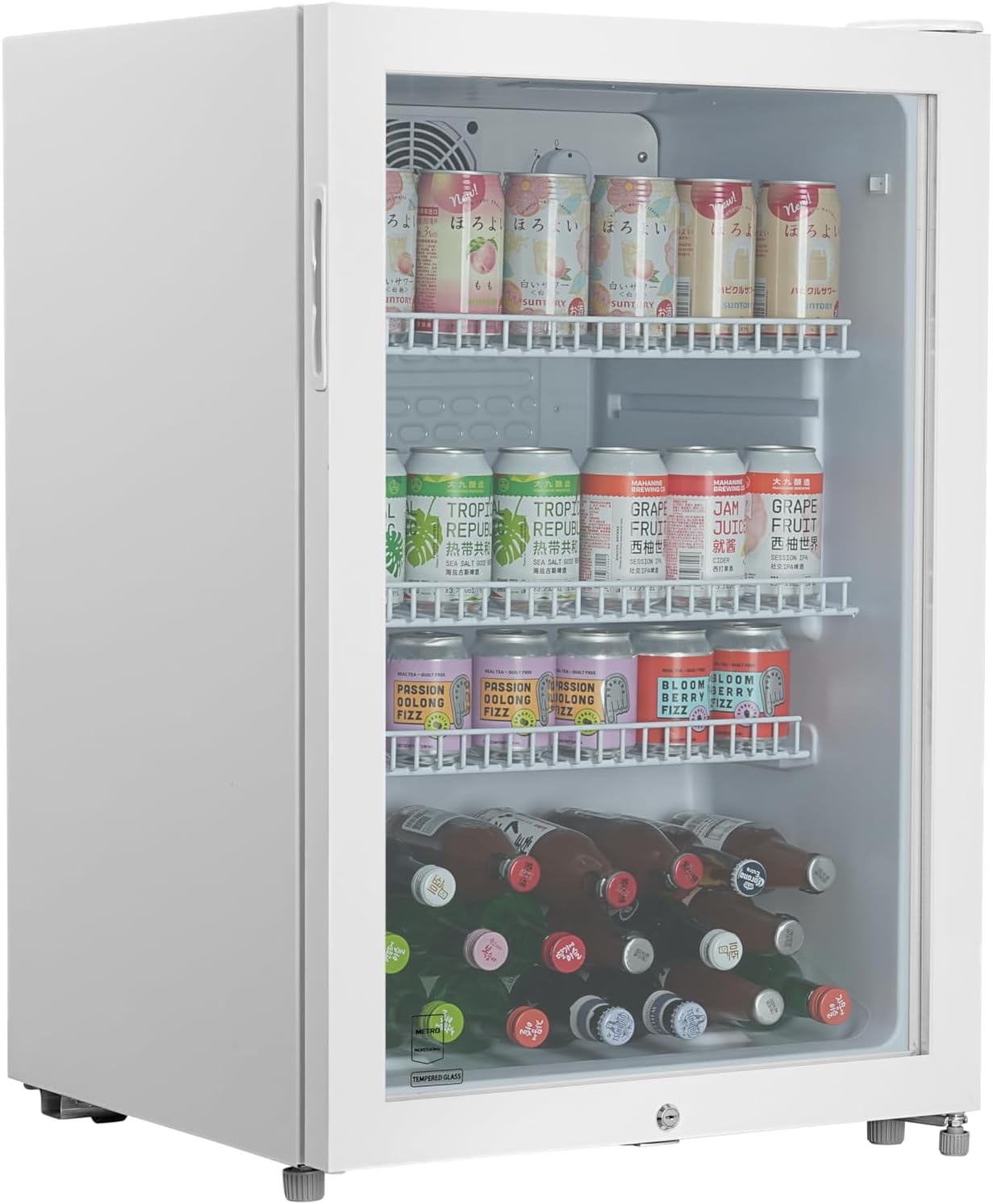 METRO Professional Mini-Kühlschrank GPC1088, 88 L, 1.052 kWh/24h, 3 Edelstahl-Drahtböden, schwarz