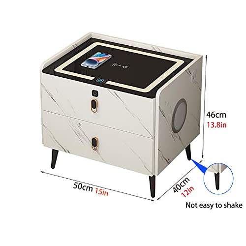 Comodino con Stazione di Ricarica Comodino con Illuminazione A LED Comodino con Presa E Porta USB Comodino con 3 Colori Chiari per Piccoli Spazi, Camere da Letto E Soggiorni (Color : Gris, Size : 50 : Amazon.it: Casa e cucina