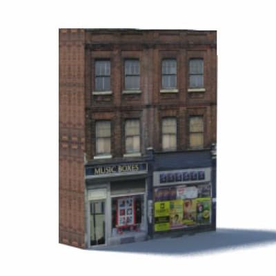 Background Building (red brick, 2 shops, 3 level)