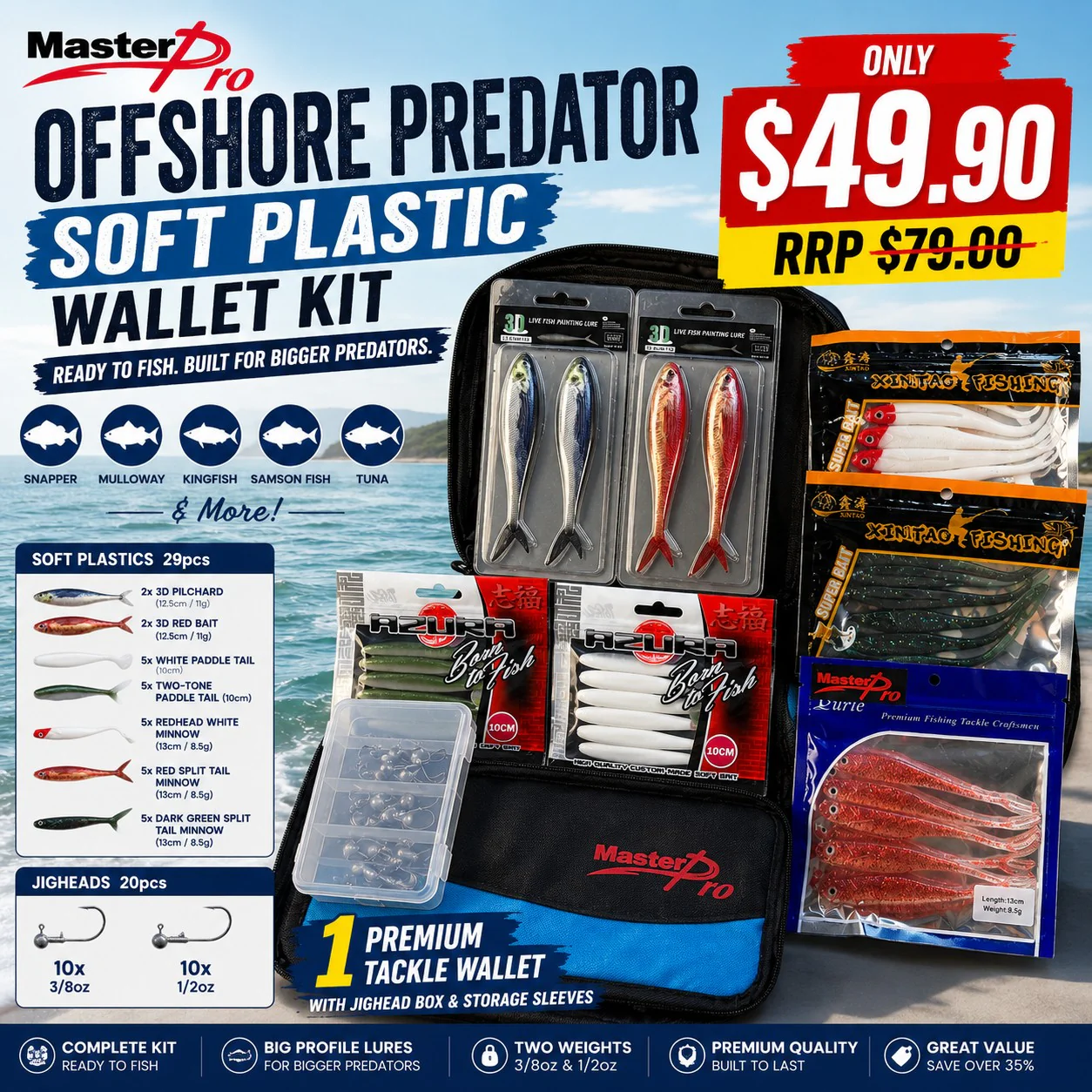 MASTERPRO Offshore Predator Soft Plastic Wallet Kit