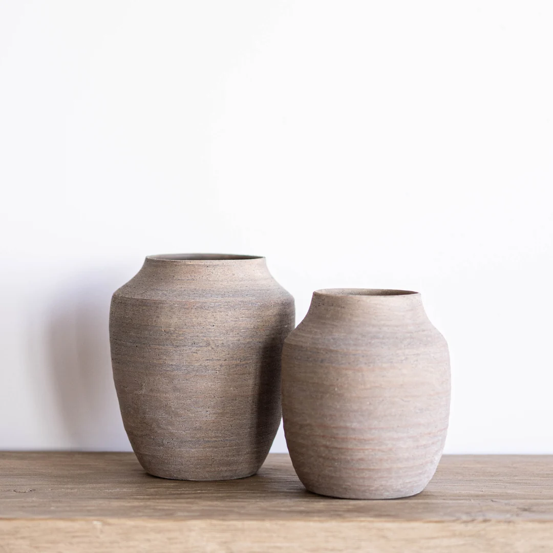 Natural Stripe Ceramic Vase